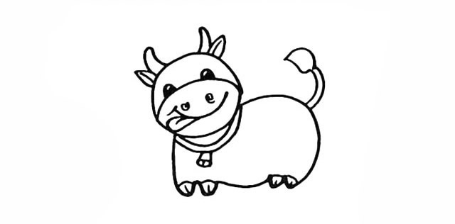 带颜色的奶牛简笔画怎么画