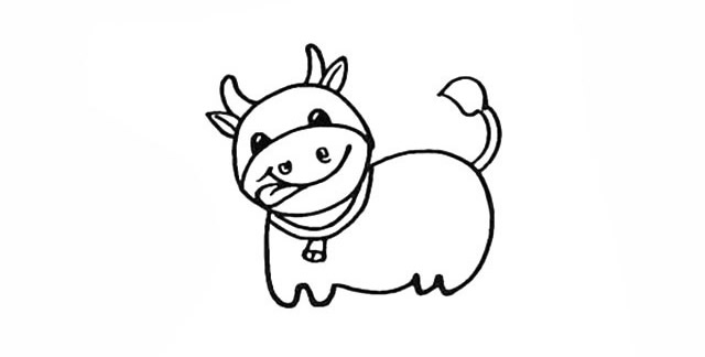 带颜色的奶牛简笔画怎么画