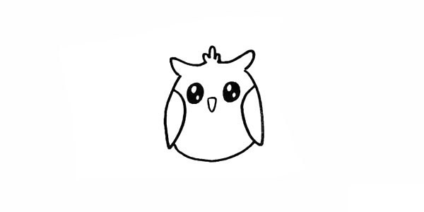 月光下的猫头鹰简笔画步骤 月光下的猫头鹰简笔画步骤