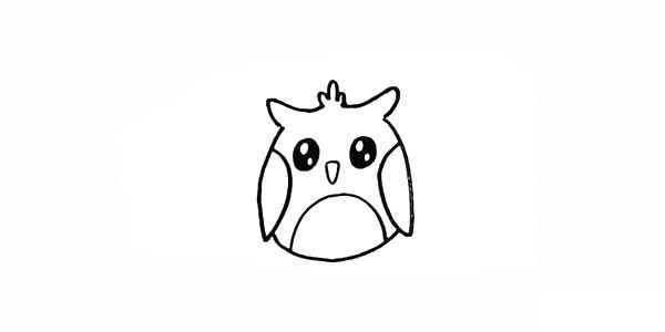 月光下的猫头鹰简笔画步骤 月光下的猫头鹰简笔画步骤