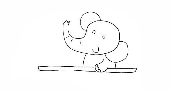洗澡的大象简笔画步骤 洗澡的大象简笔画步骤
