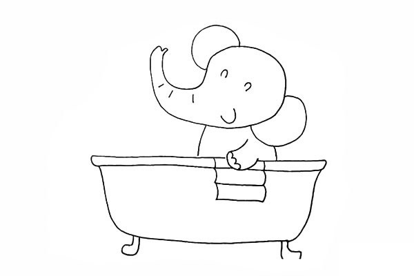 洗澡的大象简笔画步骤 洗澡的大象简笔画步骤