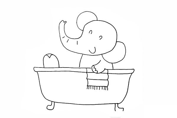 洗澡的大象简笔画步骤 洗澡的大象简笔画步骤