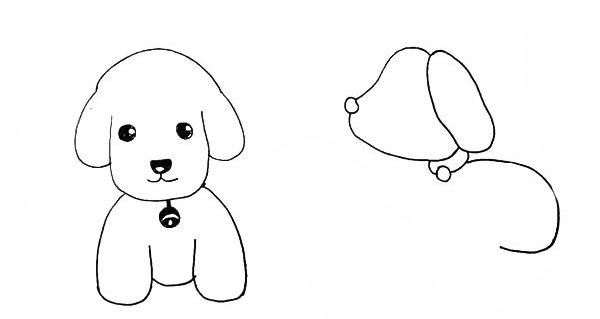 两只可爱的小狗简笔画 两只可爱的小狗简笔画