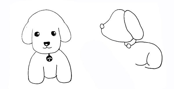 两只可爱的小狗简笔画 两只可爱的小狗简笔画