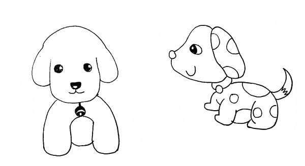 两只可爱的小狗简笔画 两只可爱的小狗简笔画