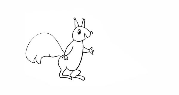 喜欢吃坚果的松鼠简笔画步骤