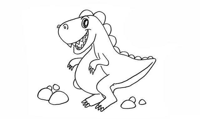 恐龙怎么画 带颜色的恐龙简笔画步骤
