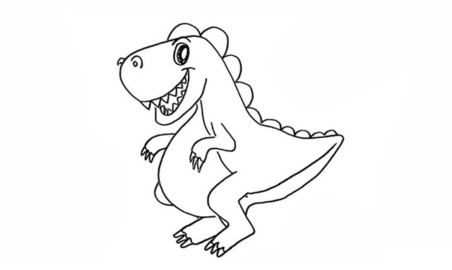 恐龙怎么画 带颜色的恐龙简笔画步骤