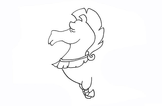 带颜色的战马简笔画步骤