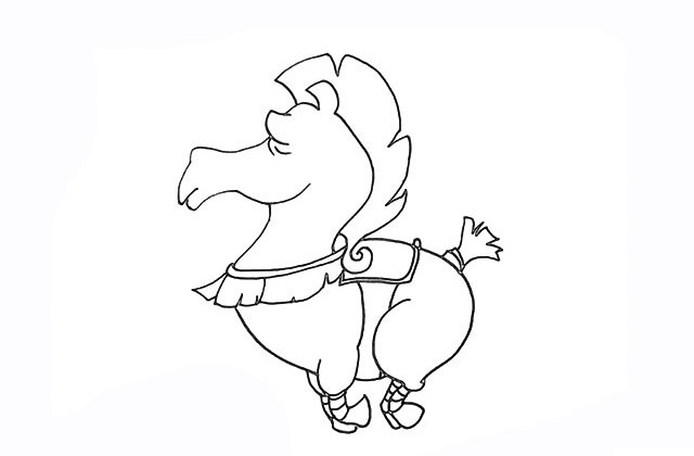 带颜色的战马简笔画步骤