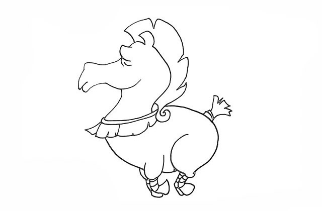 带颜色的战马简笔画步骤