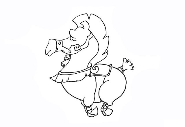 带颜色的战马简笔画步骤