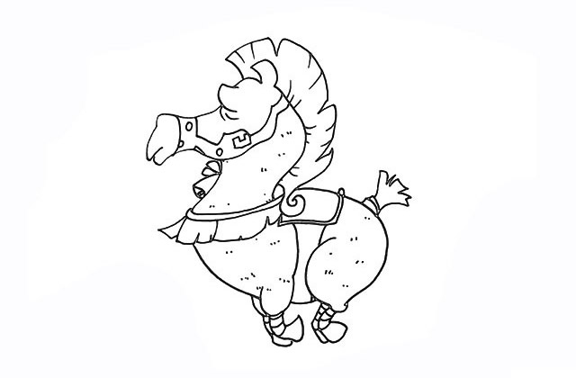 带颜色的战马简笔画步骤