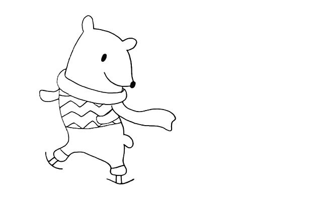 两只北极熊卡通简笔画