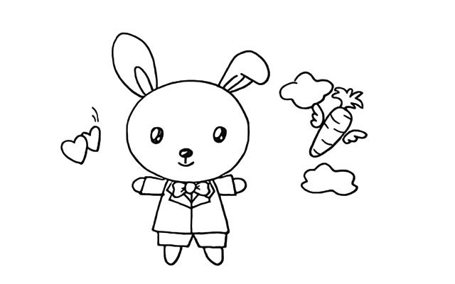 爱吃胡萝卜的小兔子简笔画教程 爱吃胡萝卜的小兔子简笔画教程