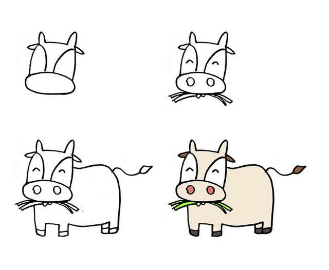 不同形态的小牛简笔画大全 不同形态的小牛简笔画大全