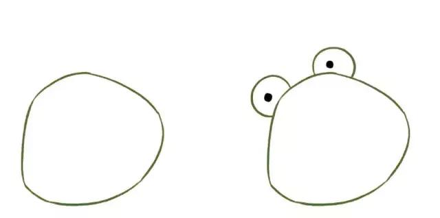 卡通的青蛙简笔画画法
