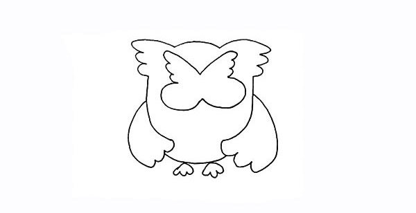 带颜色的猫头鹰简笔画步骤