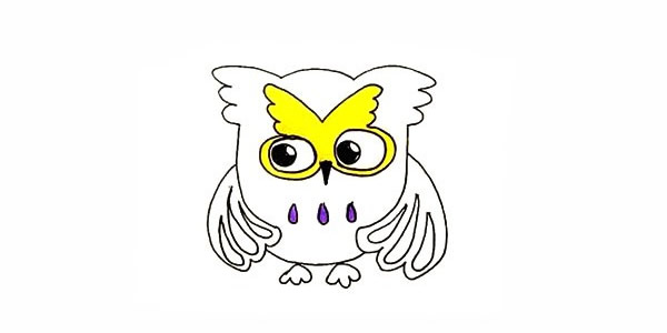 带颜色的猫头鹰简笔画步骤