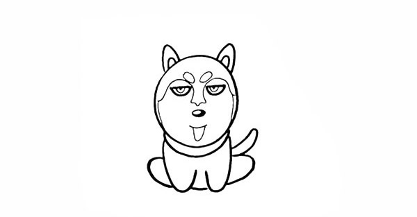 想吃骨头的哈士奇简笔画