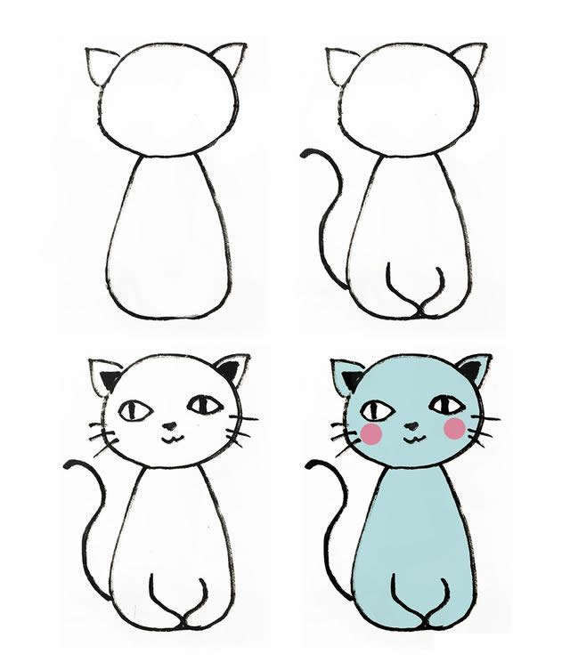 小猫咪简笔画步骤分解