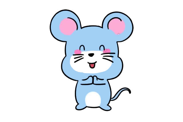 涂色的卡通老鼠简笔画