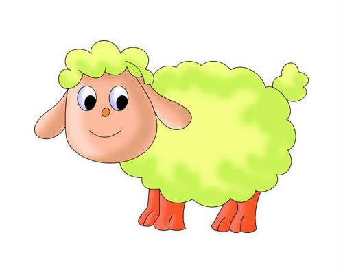 一步步教你画简单的绵羊带涂色