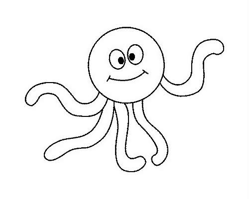 一步步教你画简单的章鱼带涂色