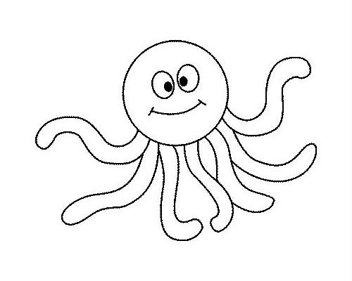 一步步教你画简单的章鱼带涂色