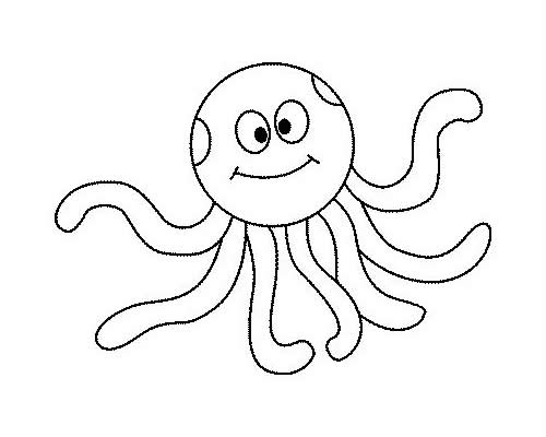 一步步教你画简单的章鱼带涂色