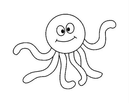 一步步教你画简单的章鱼带涂色
