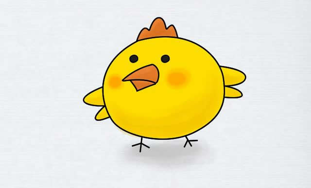 卡通小鸡简笔画步骤教程 卡通小鸡简笔画步骤教程