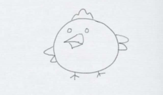 卡通小鸡简笔画步骤教程 卡通小鸡简笔画步骤教程