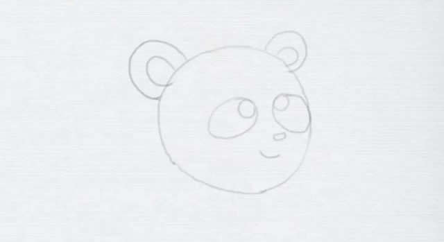 卡通大熊猫简笔画步骤教程