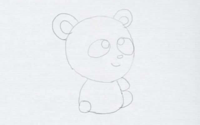 卡通大熊猫简笔画步骤教程
