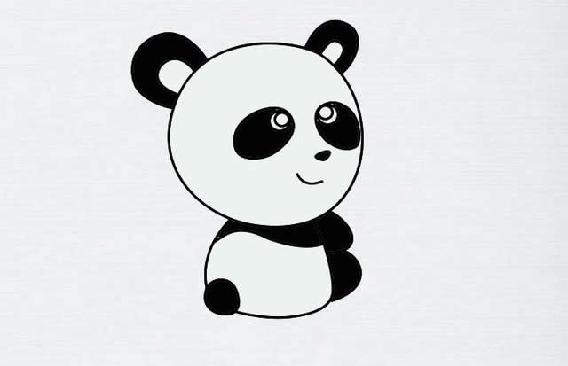 卡通大熊猫简笔画步骤教程
