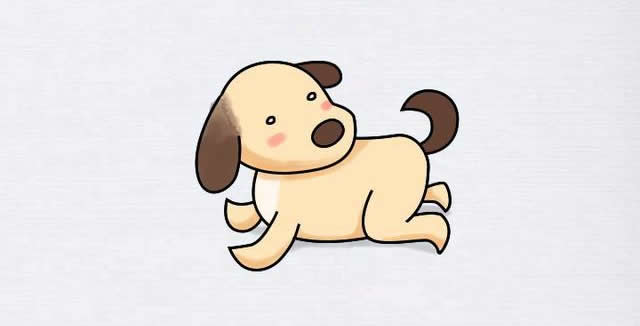 涂色的小狗简笔画步骤教程