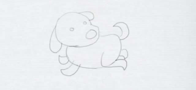 涂色的小狗简笔画步骤教程