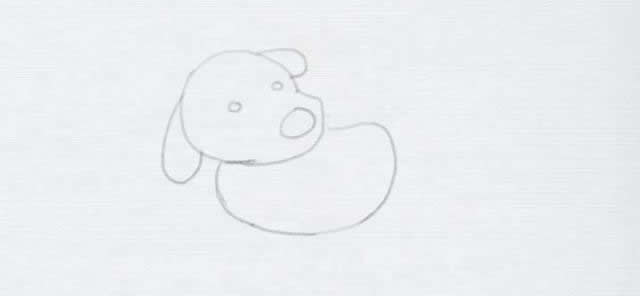 涂色的小狗简笔画步骤教程