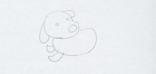 涂色的小狗简笔画步骤教程