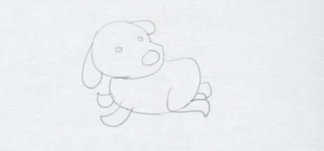 涂色的小狗简笔画步骤教程