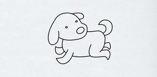 涂色的小狗简笔画步骤教程