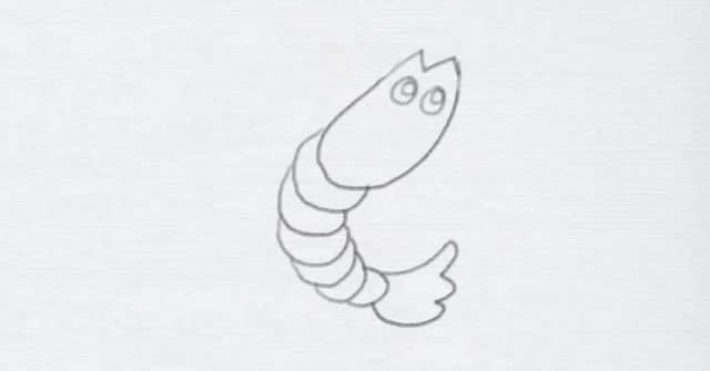 涂色的小龙虾简笔画步骤教程