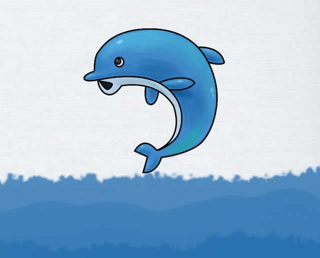 涂色的海豚简笔画步骤 涂色的海豚简笔画步骤