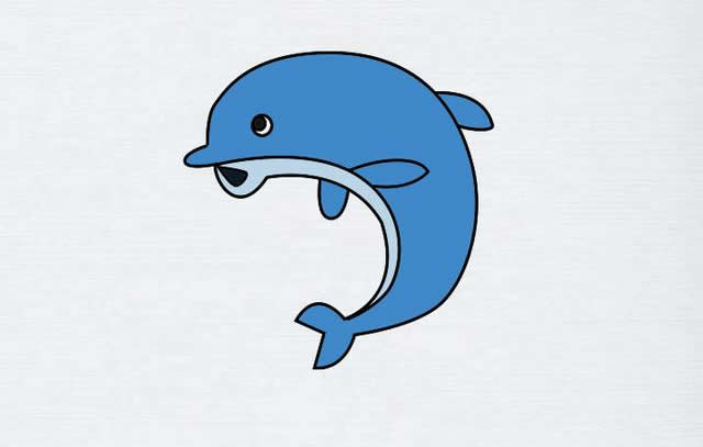 涂色的海豚简笔画步骤 涂色的海豚简笔画步骤