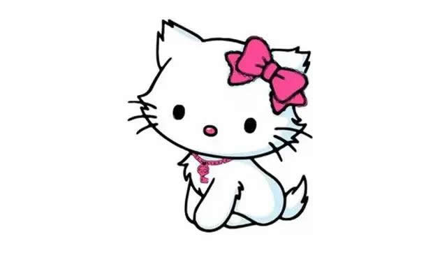 戴蝴蝶结和项链的小猫简笔画 戴蝴蝶结和项链的小猫简笔画