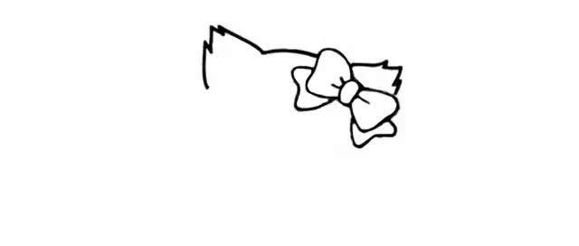 戴蝴蝶结和项链的小猫简笔画 戴蝴蝶结和项链的小猫简笔画