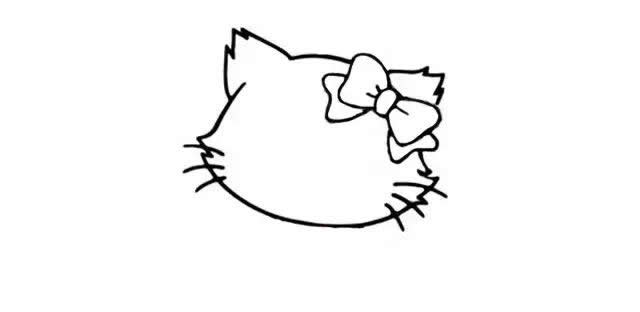 戴蝴蝶结和项链的小猫简笔画 戴蝴蝶结和项链的小猫简笔画