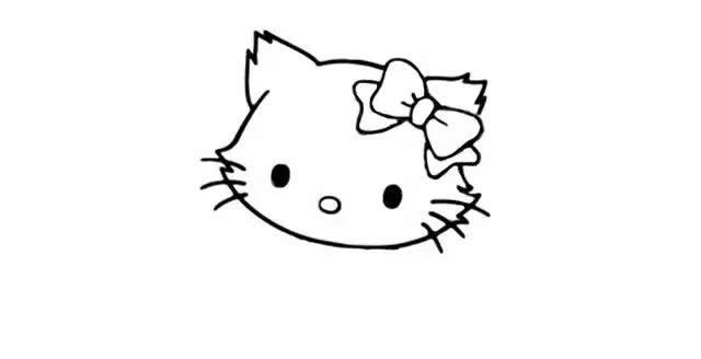戴蝴蝶结和项链的小猫简笔画 戴蝴蝶结和项链的小猫简笔画